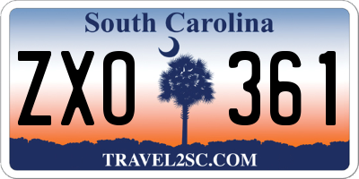 SC license plate ZXO361