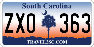 SC license plate ZXO363