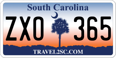 SC license plate ZXO365