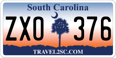 SC license plate ZXO376