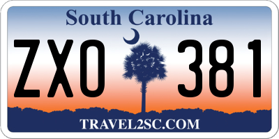 SC license plate ZXO381