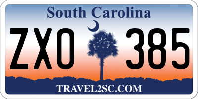 SC license plate ZXO385