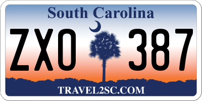 SC license plate ZXO387