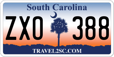 SC license plate ZXO388