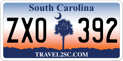 SC license plate ZXO392