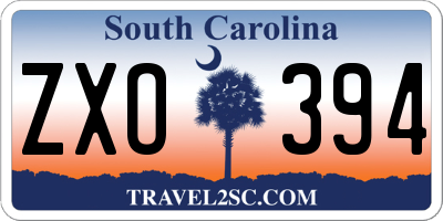 SC license plate ZXO394