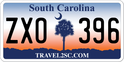 SC license plate ZXO396
