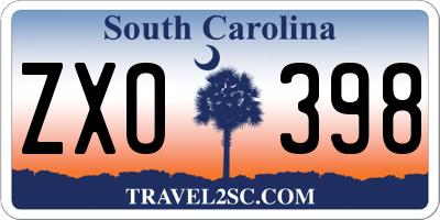 SC license plate ZXO398