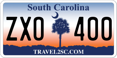 SC license plate ZXO400