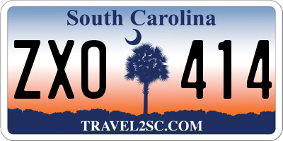 SC license plate ZXO414