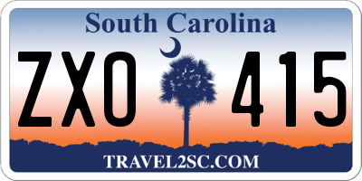 SC license plate ZXO415