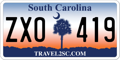 SC license plate ZXO419