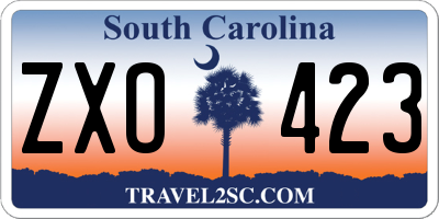 SC license plate ZXO423