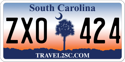 SC license plate ZXO424