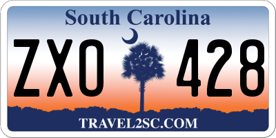 SC license plate ZXO428