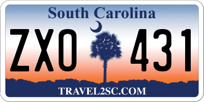 SC license plate ZXO431
