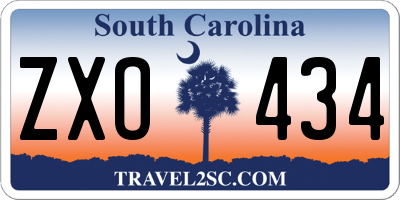 SC license plate ZXO434