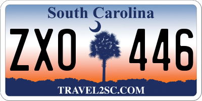 SC license plate ZXO446