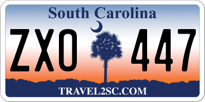 SC license plate ZXO447
