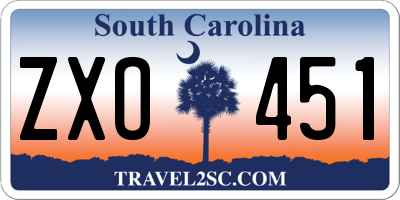 SC license plate ZXO451