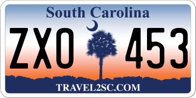 SC license plate ZXO453