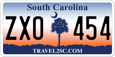 SC license plate ZXO454