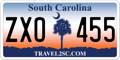 SC license plate ZXO455