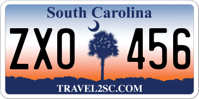 SC license plate ZXO456