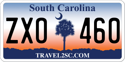 SC license plate ZXO460