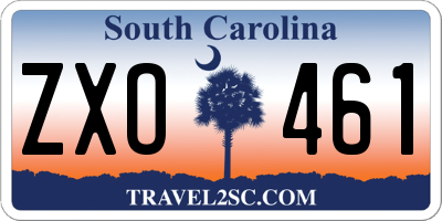 SC license plate ZXO461
