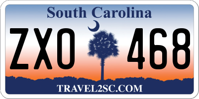 SC license plate ZXO468