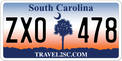 SC license plate ZXO478
