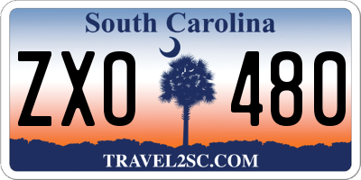 SC license plate ZXO480