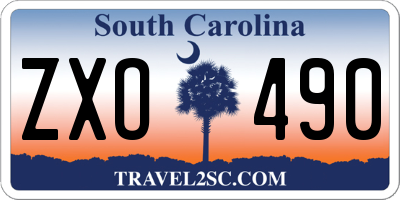 SC license plate ZXO490