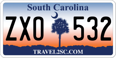 SC license plate ZXO532