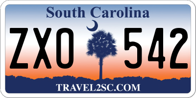 SC license plate ZXO542