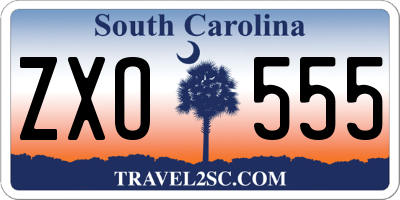 SC license plate ZXO555