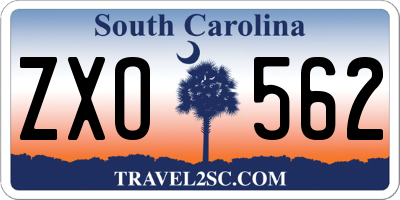 SC license plate ZXO562