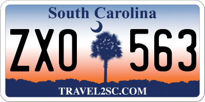 SC license plate ZXO563