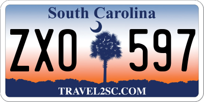 SC license plate ZXO597