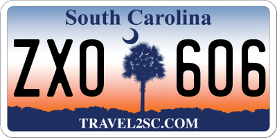SC license plate ZXO606