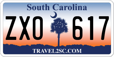 SC license plate ZXO617