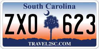 SC license plate ZXO623