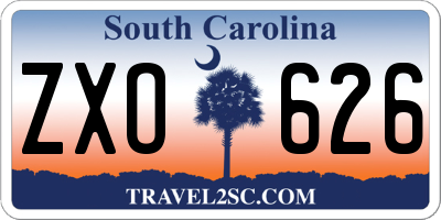 SC license plate ZXO626