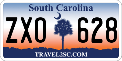 SC license plate ZXO628