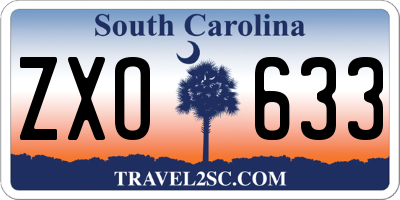 SC license plate ZXO633