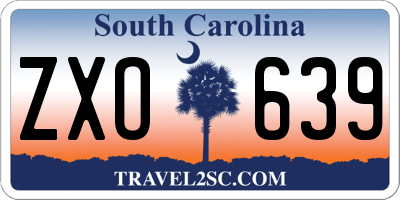 SC license plate ZXO639