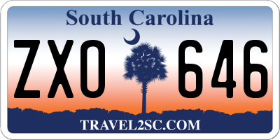 SC license plate ZXO646