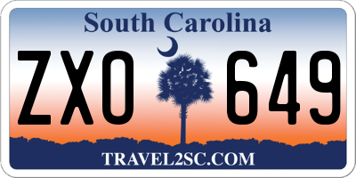 SC license plate ZXO649