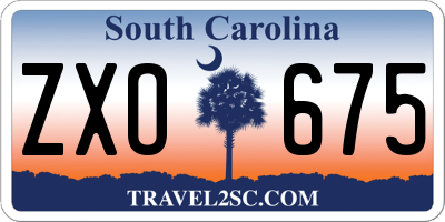 SC license plate ZXO675